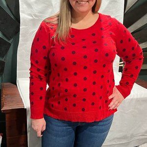 Old Navy Women's Red Polka dot Sweater